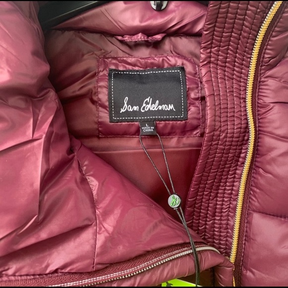 Sam Edelman Puffer Vest Burgundy Size Large - Picture 5 of 10